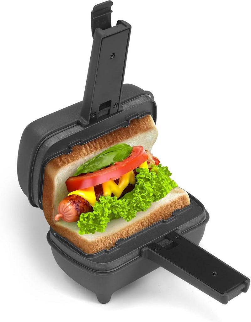 UVFAST Mini Sandwich Maker with Removable Plates: Portable Grilled Cheese Maker, Electric Breakfast Sandwichera with Non-Stick Plates, Hot Sandwich Maker Press for Cooking Breakfast, Grilled Cheese - Image 1